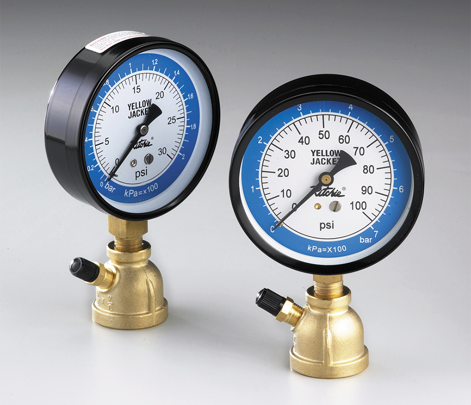 Gas Test Pressure Gauge 30 Pound 30 PSI 100 kPa 3/4” FNPT Connection Assymbly 