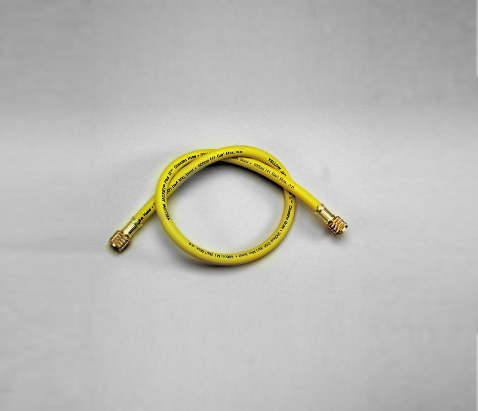 Yellow Jacket® Plus II™ Heavy Duty Combination Charging/Vacuum Hose, 60  Length, 3/8 Flare x 1/4 45° Flare