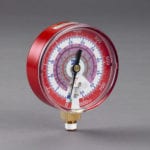 3-1/8" Red pressure gauge